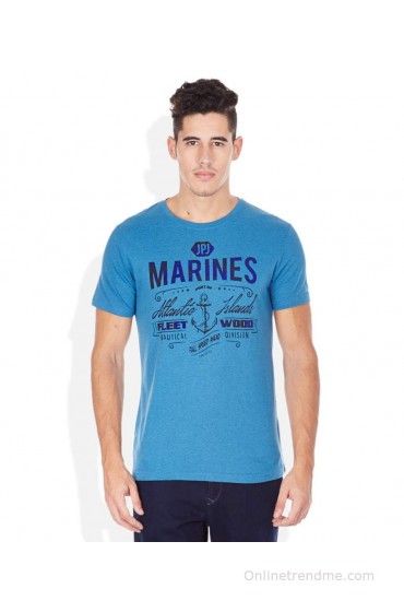 John Players Blue Round Neck T Shirt